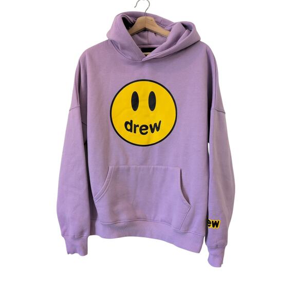 Drew House Justin Bieber Mascot Smiley Face Hoodie Sweatshirt Purple Size Medium - Picture 1 of 8